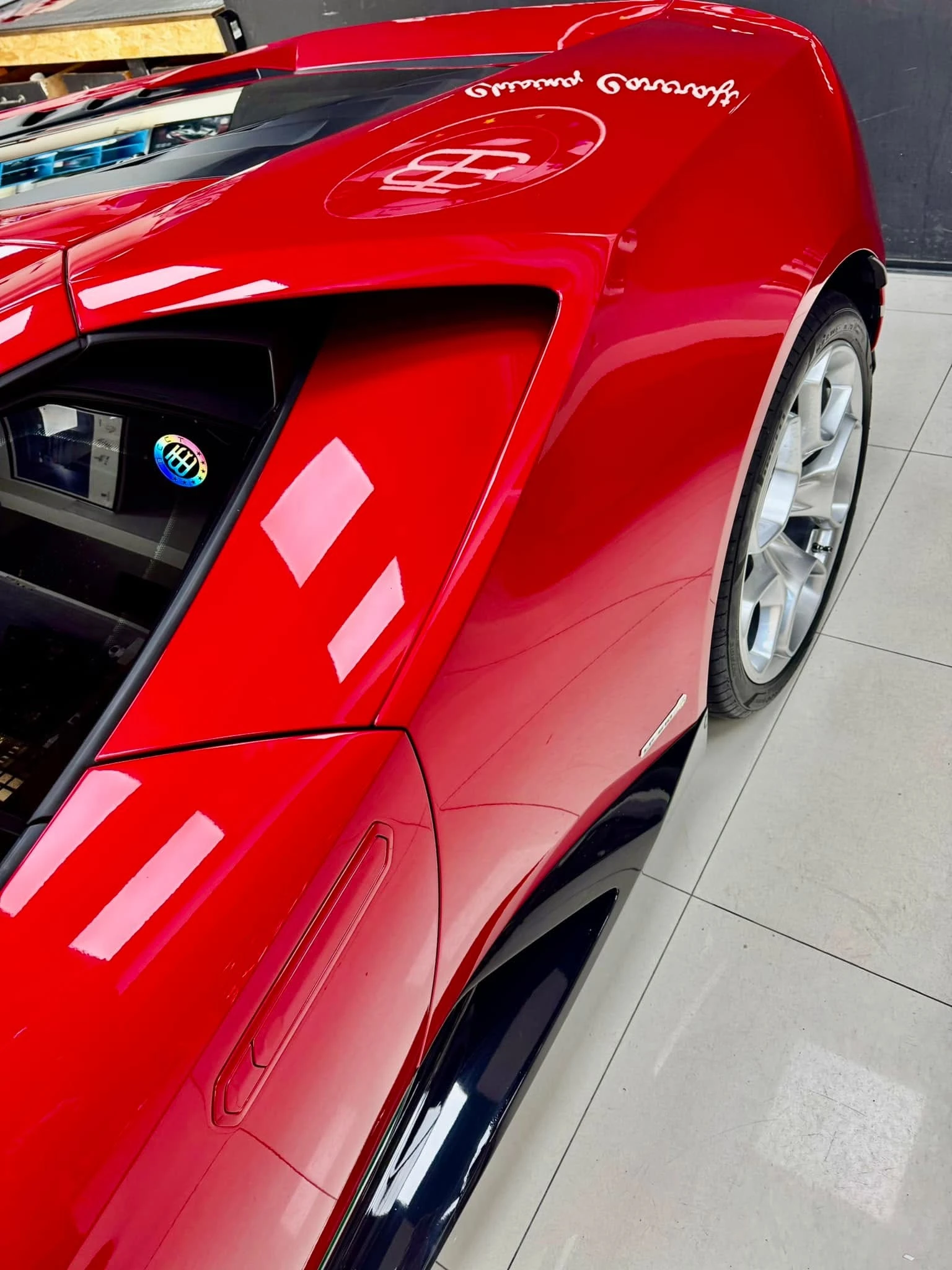 Lamborghini Huracán LP 610-4 全車內外施工TPU材質液態金屬紅犀牛皮改色膜