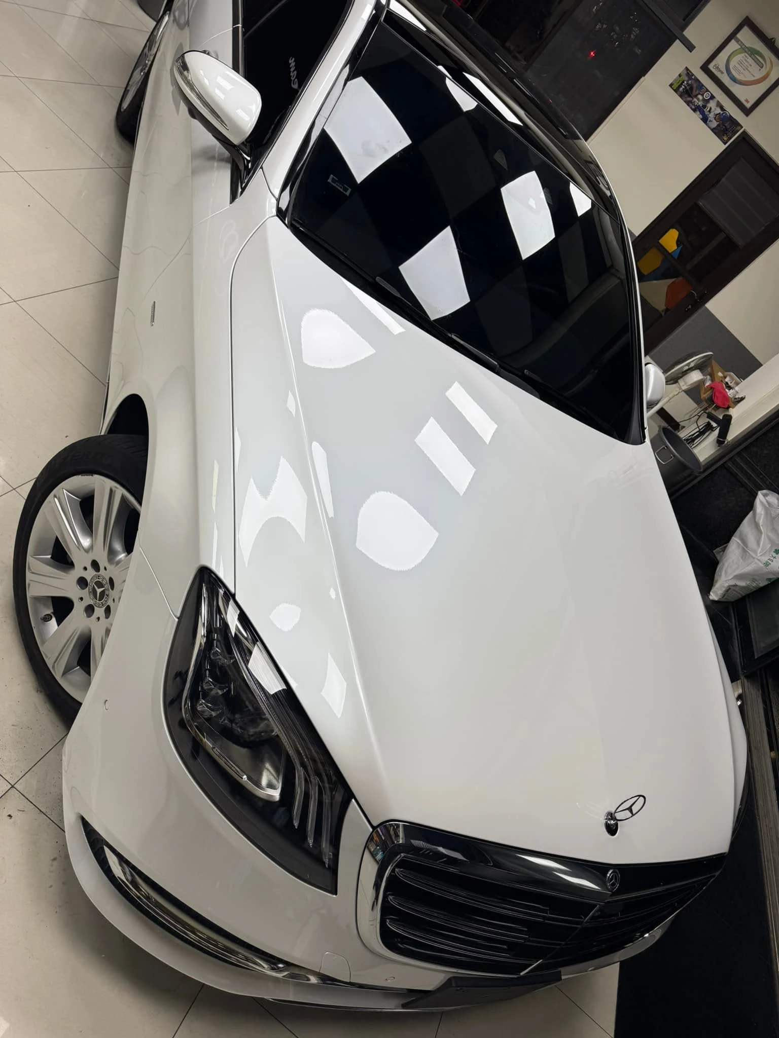 賓士 S450全車施工TPU材質珍珠白犀牛皮改色膜