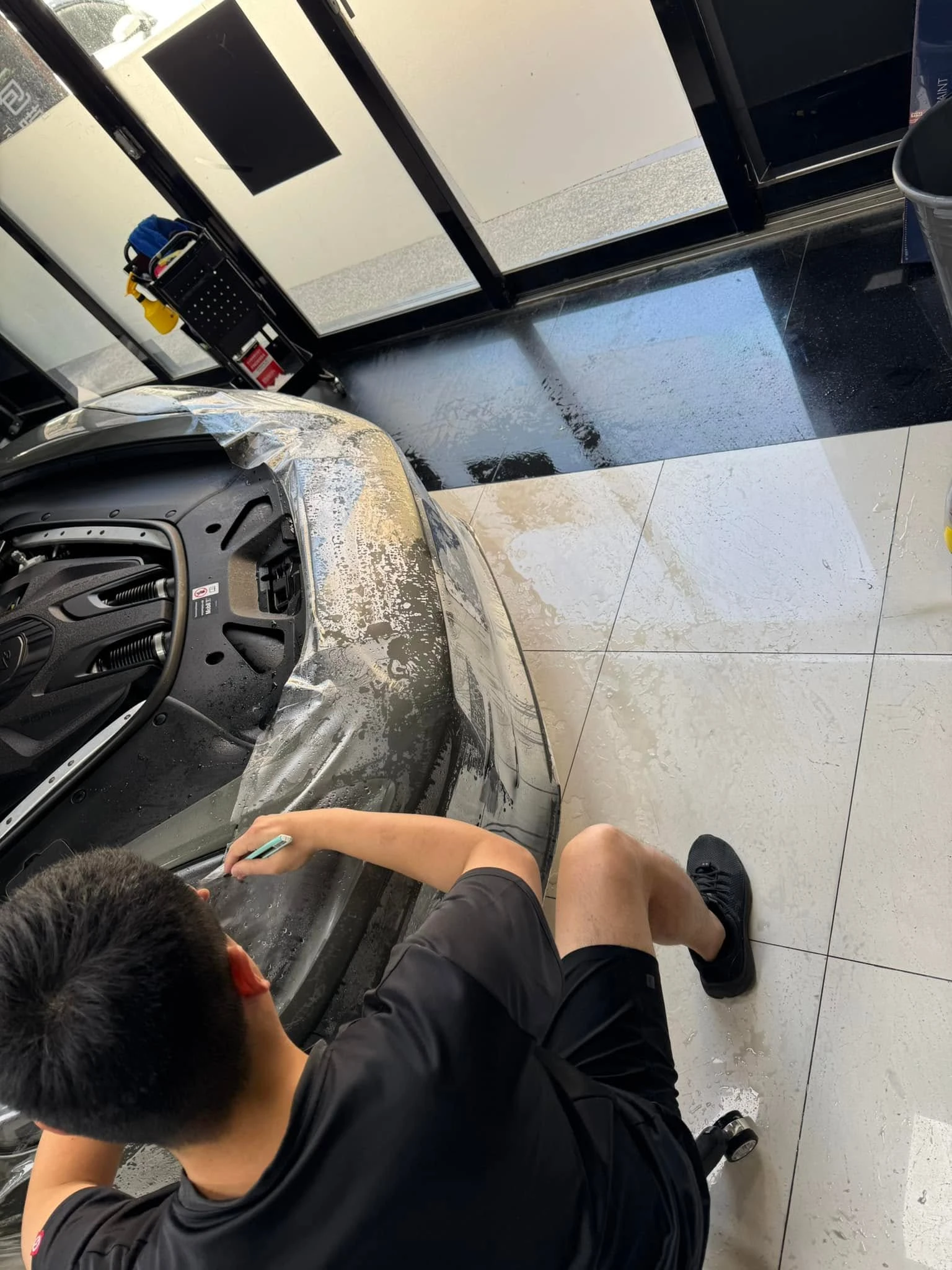 Porsche Panamera新車落地全車KSG TPU透明犀牛皮保護膜施工+內裝按鍵.飾板保護膜