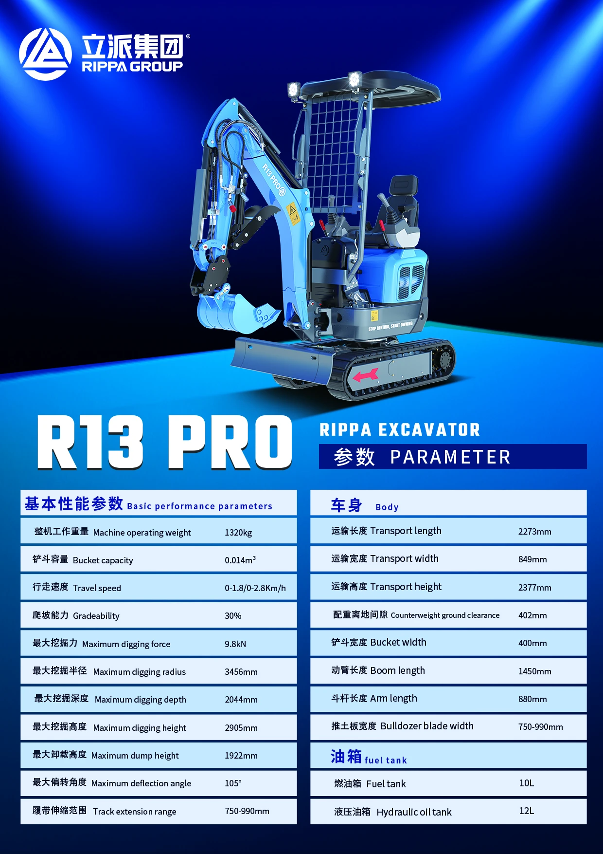  挖土機系列 R13-PRO