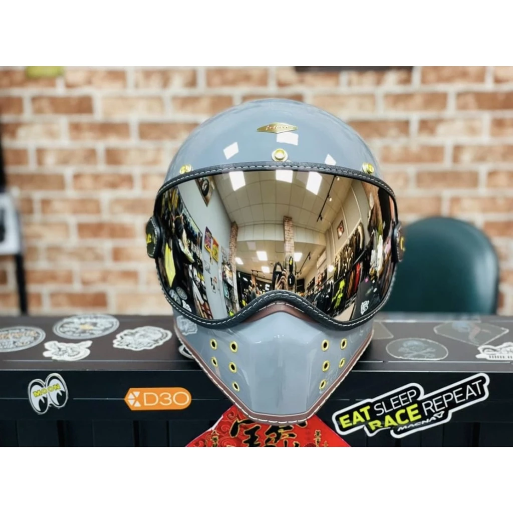 Speed Shop 山車帽平面式風鏡 深墨 電鍍紅 電鍍銀 防風鏡 外掛式鏡片