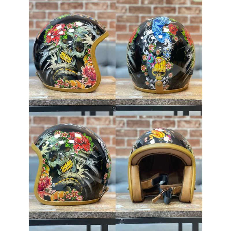 庫存出清⛑️IRONKING HELMET手繪安全帽 ✨骷髏 玫瑰✨
