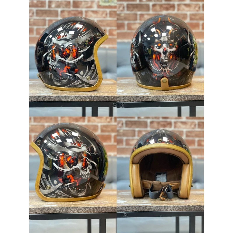 庫存出清⛑️ ⛑️IRONKING HELMET手繪安全帽 ✨骷髏 地獄 死神✨