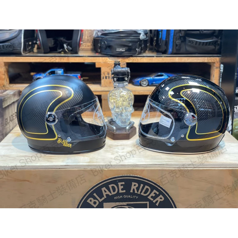 台灣Blade Rider二代火箭人碳纖維安全帽 全罩帽 樂高帽 小羊皮 騎士安全帽 復古帽