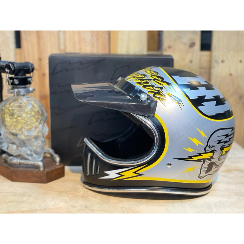 3-J.F.T.張大飛 閃電骷髏13號 清水知巳 SHAKIN’聯名款 山車帽 3/4罩復古帽