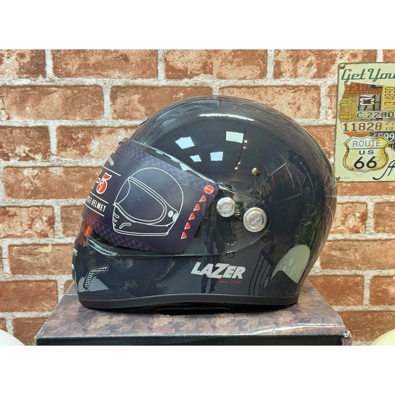 比利時百年大牌LAZER 復古造型全罩帽MX-5 內墨片內鏡片 山車帽 全罩帽 騎士安全帽 通勤
