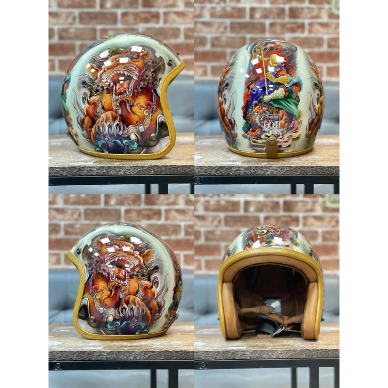庫存出清 ⛑️IRONKING HELMET手繪安全帽 ✨石獅✨