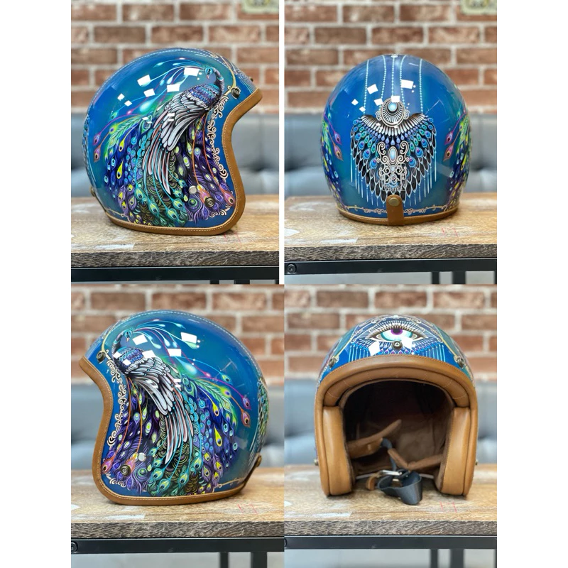 庫存出清⛑️IRONKING HELMET手繪安全帽✨孔雀✨