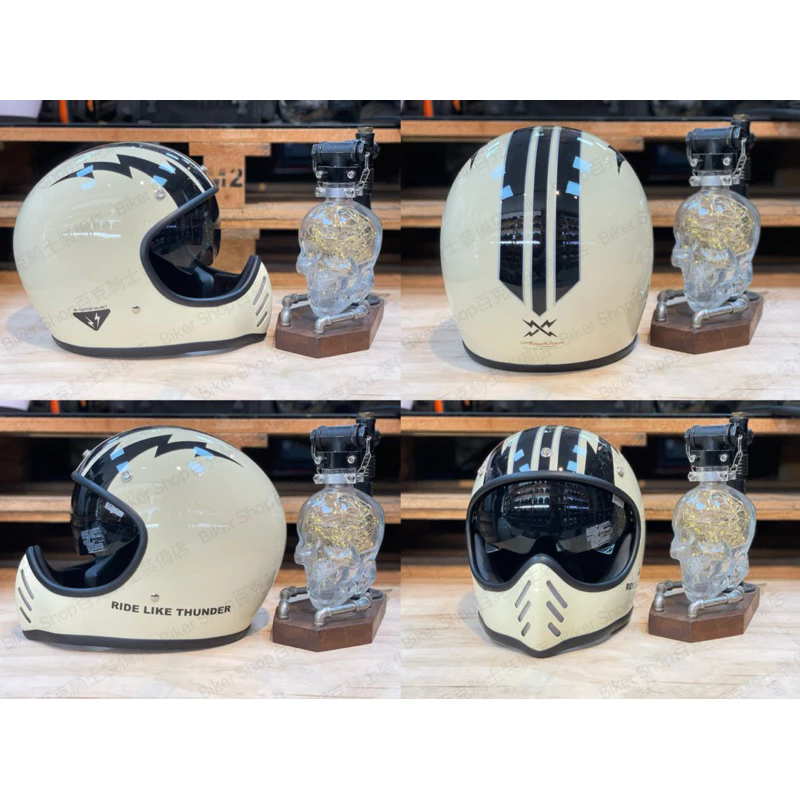 台灣Air Runner山車帽 復古帽 造型帽 美式 手工車 騎士安全帽 閃電 outlaw
