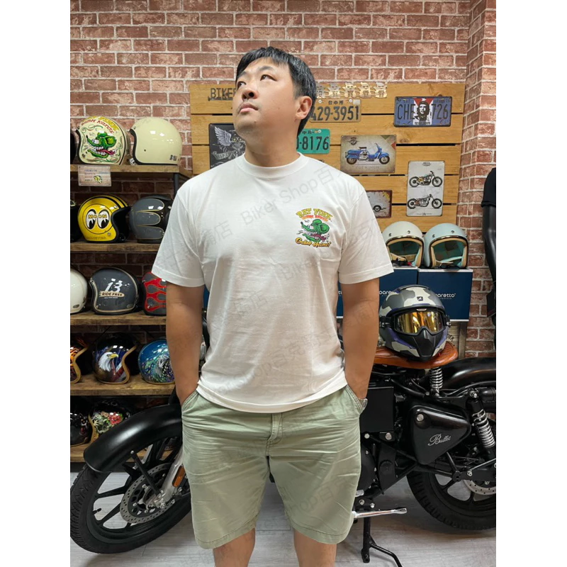 台灣Gallop 美國Rat Fink聯名系列T恤 短袖 純棉 芬克鼠 白 黑