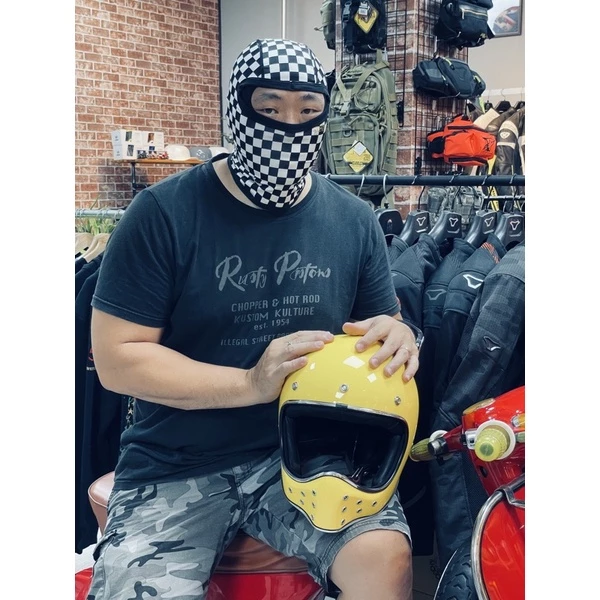 Blade Rider 騎士頭套 全罩頭套 安全帽頭套 吸濕排汗 黑白格子