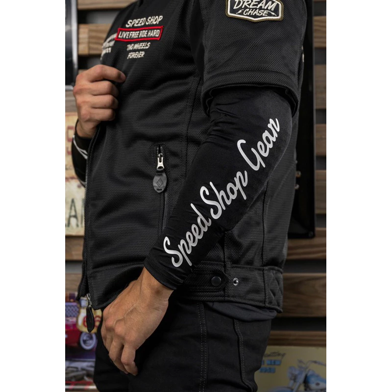 台灣Speed Shop夏季袖套 護具袖套 涼感袖套 反光字體 騎士袖套 