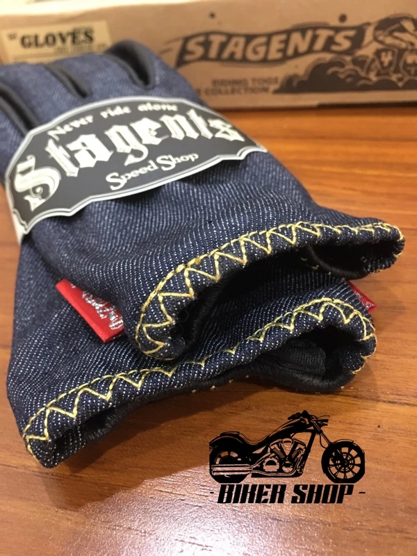 Stagents春秋夏短版真皮薄棉復古機車手套 騎士手套 丹尼布 羊皮