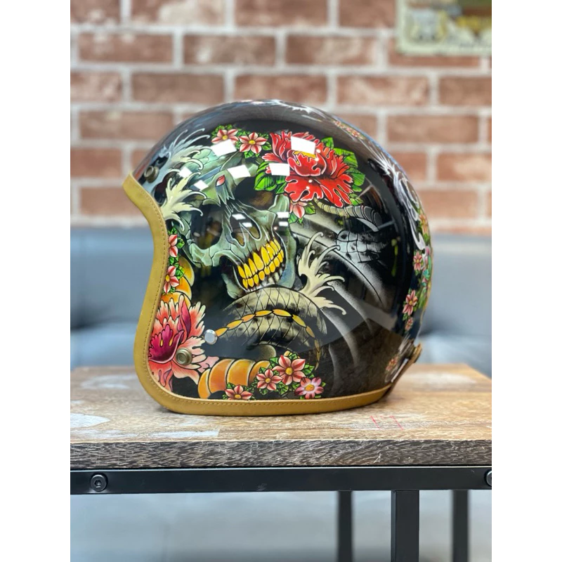 庫存出清⛑️IRONKING HELMET手繪安全帽 ✨骷髏 玫瑰✨