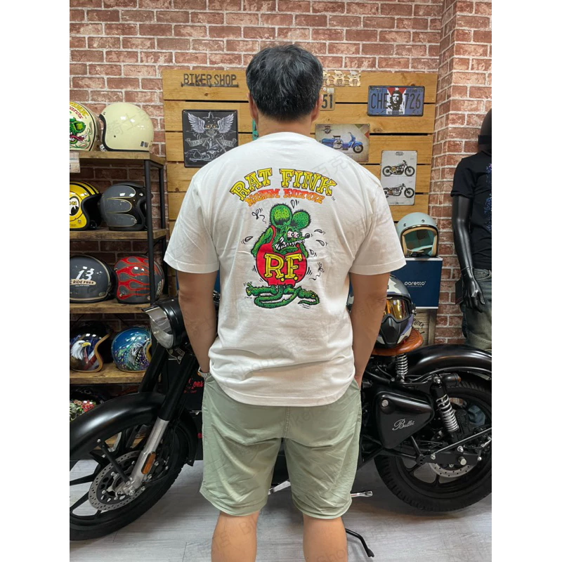 台灣Gallop 美國Rat Fink聯名系列T恤 短袖 純棉 芬克鼠 白 黑