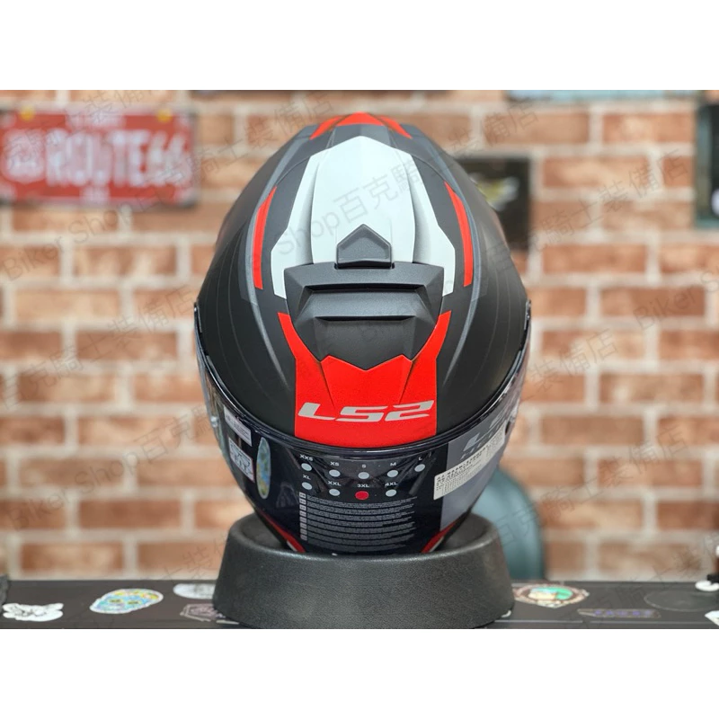LS2 STORM-II NERVE全罩帽 彩繪帽 消光黑紅白 騎士帽 通勤帽 內墨片