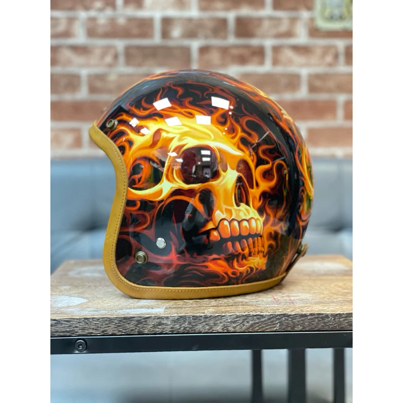 庫存出清⛑️IRONKING HELMET手繪安全帽✨火骷髏✨