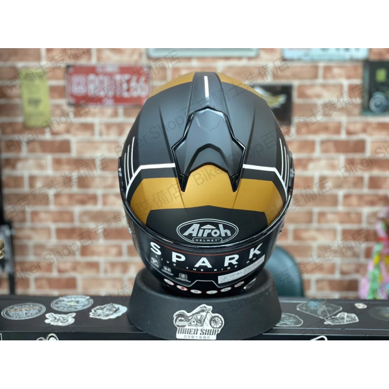 義大利AIROH SPARK 全罩安全帽 內墨鏡 公司貨 亞洲頭型 消光黑金 街車 跑車 通勤族