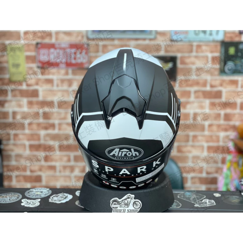義大利AIROH SPARK 全罩安全帽 內墨鏡 公司貨 亞洲頭型 消光黑白 街車 跑車 通勤族
