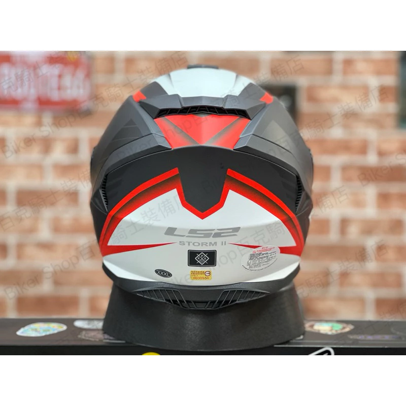 LS2 STORM-II NERVE全罩帽 彩繪帽 消光黑紅白 騎士帽 通勤帽 內墨片