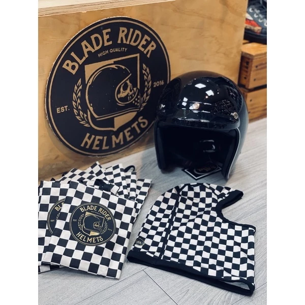 Blade Rider 騎士頭套 全罩頭套 安全帽頭套 吸濕排汗 黑白格子
