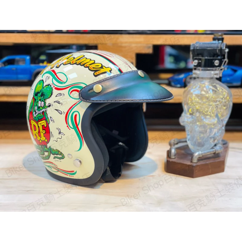 台灣Biker Shop✖️Hippie Art聯名復古皮革帽簷 義大利植鞣牛頭層皮 手工 漸層