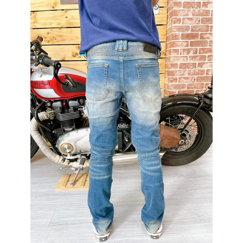 韓版牛仔色防摔褲 騎士褲 摩托車騎士 車褲 含護具 彈性好 通勤族