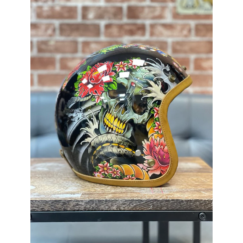 庫存出清⛑️IRONKING HELMET手繪安全帽 ✨骷髏 玫瑰✨
