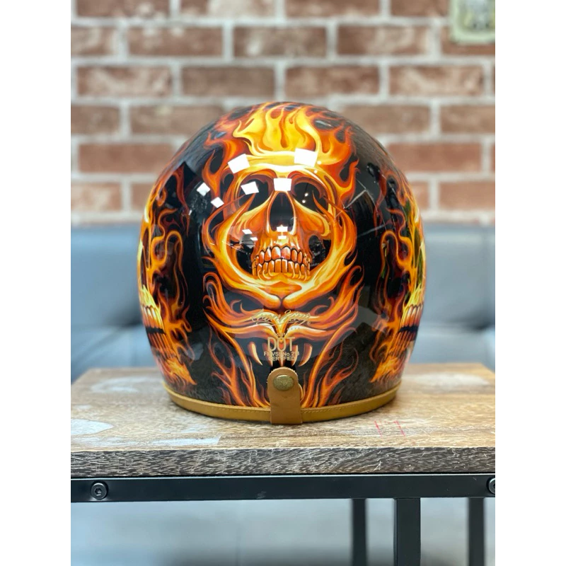 庫存出清⛑️IRONKING HELMET手繪安全帽✨火骷髏✨