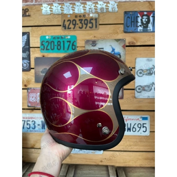 Gallop 月火 金箔火焰 3/4罩安全帽 騎士安全帽 通勤帽 美式 復古 Vespa