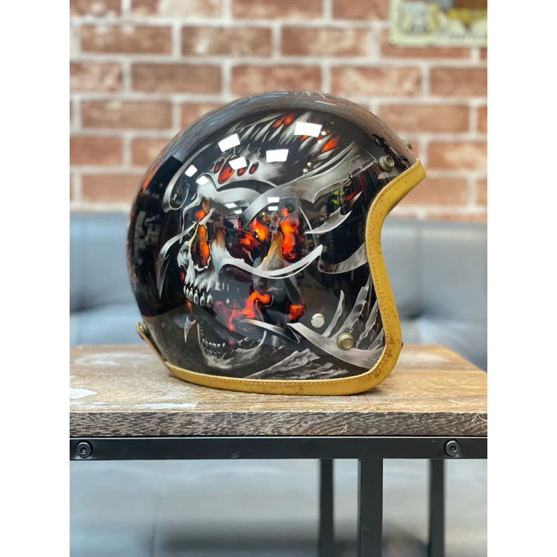 庫存出清⛑️ ⛑️IRONKING HELMET手繪安全帽 ✨骷髏 地獄 死神✨