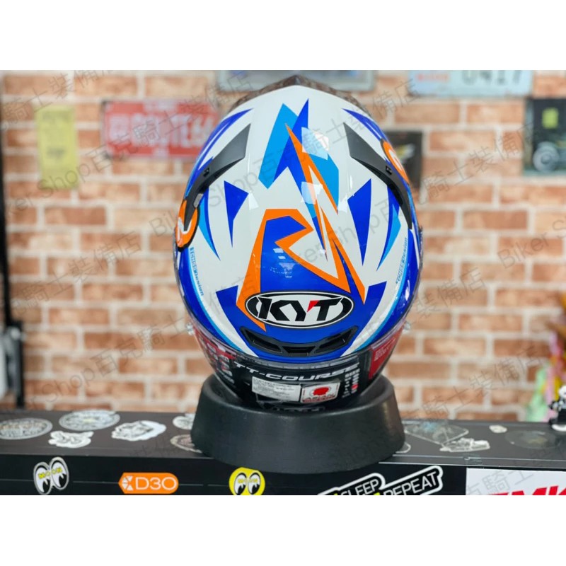 台灣KYT TTC全罩帽 老虎牙子 騎士帽 通勤帽街車 跑車 限量 金色 藍色