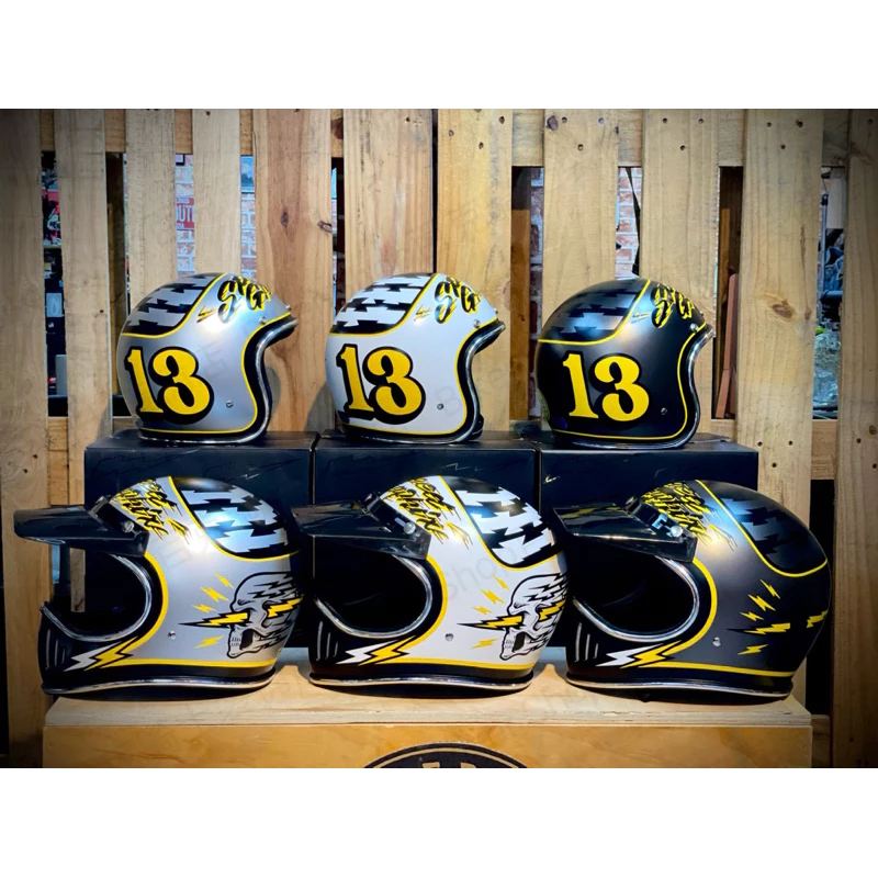 3-J.F.T.張大飛 閃電骷髏13號 清水知巳 SHAKIN’聯名款 山車帽 3/4罩復古帽