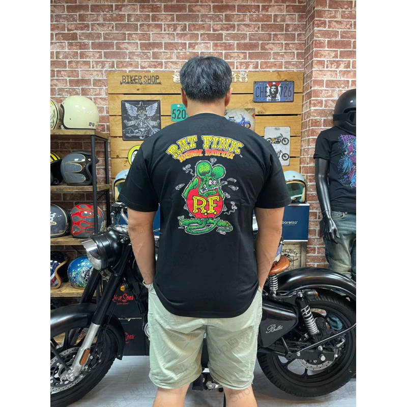 台灣Gallop 美國Rat Fink聯名系列T恤 短袖 純棉 芬克鼠 白 黑