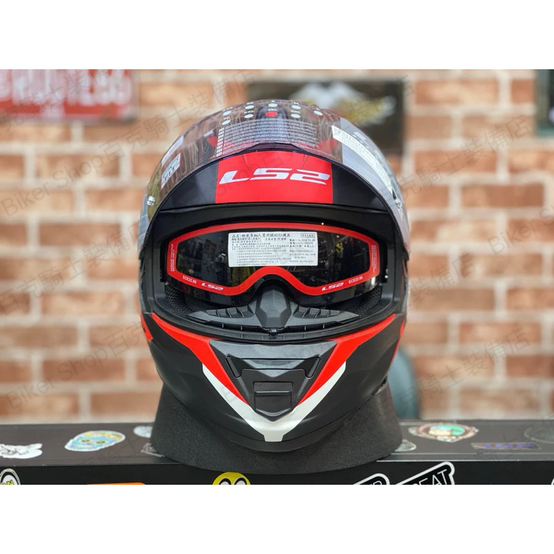 LS2 STORM-II NERVE全罩帽 彩繪帽 消光黑紅白 騎士帽 通勤帽 內墨片