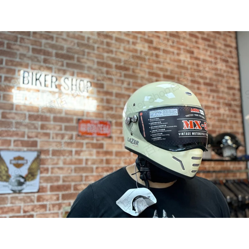 比利時百年大牌LAZER 復古造型全罩帽MX-5 內墨片內鏡片 山車帽 全罩帽 騎士安全帽 通勤