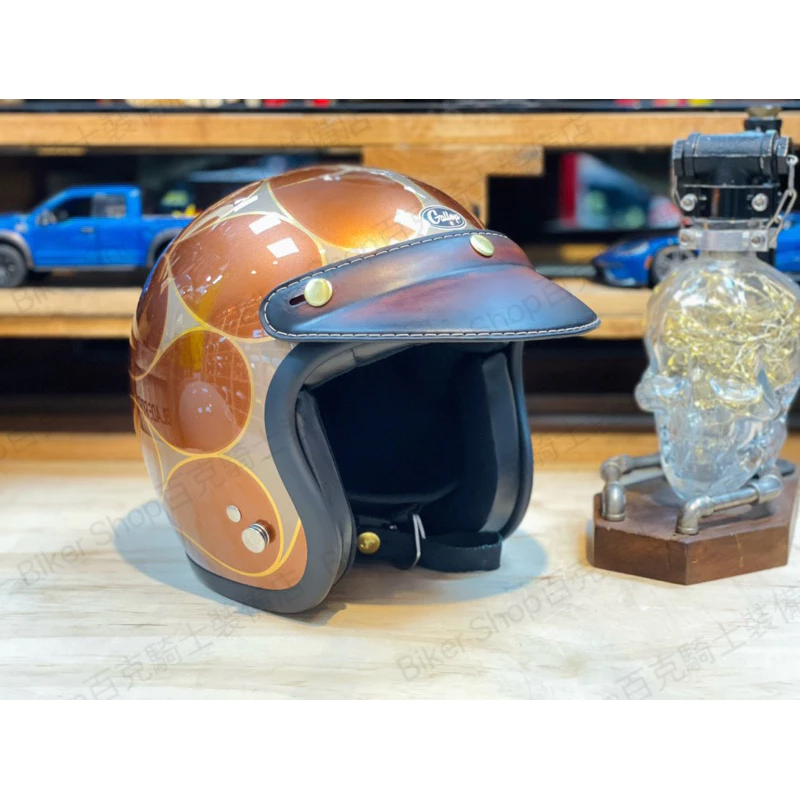 台灣Biker Shop✖️Hippie Art聯名復古皮革帽簷 義大利植鞣牛頭層皮 手工 漸層