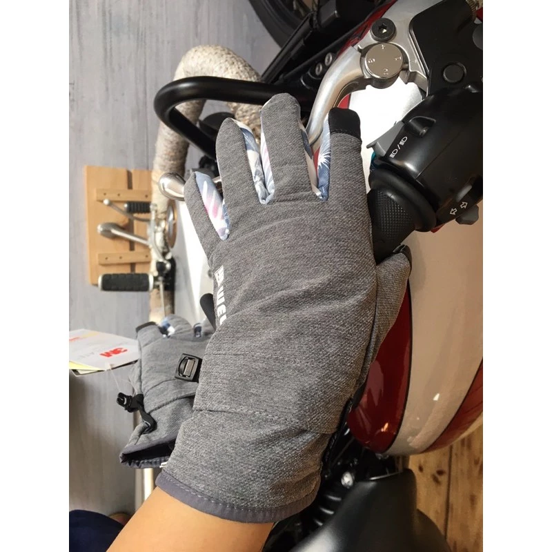 Well Fit冬季保暖防水手套 女款 女生手套 灰色扶桑花 觸控 滑手機 現貨