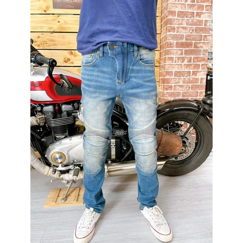 韓版牛仔色防摔褲 騎士褲 摩托車騎士 車褲 含護具 彈性好 通勤族