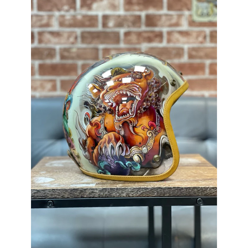 庫存出清 ⛑️IRONKING HELMET手繪安全帽 ✨石獅✨