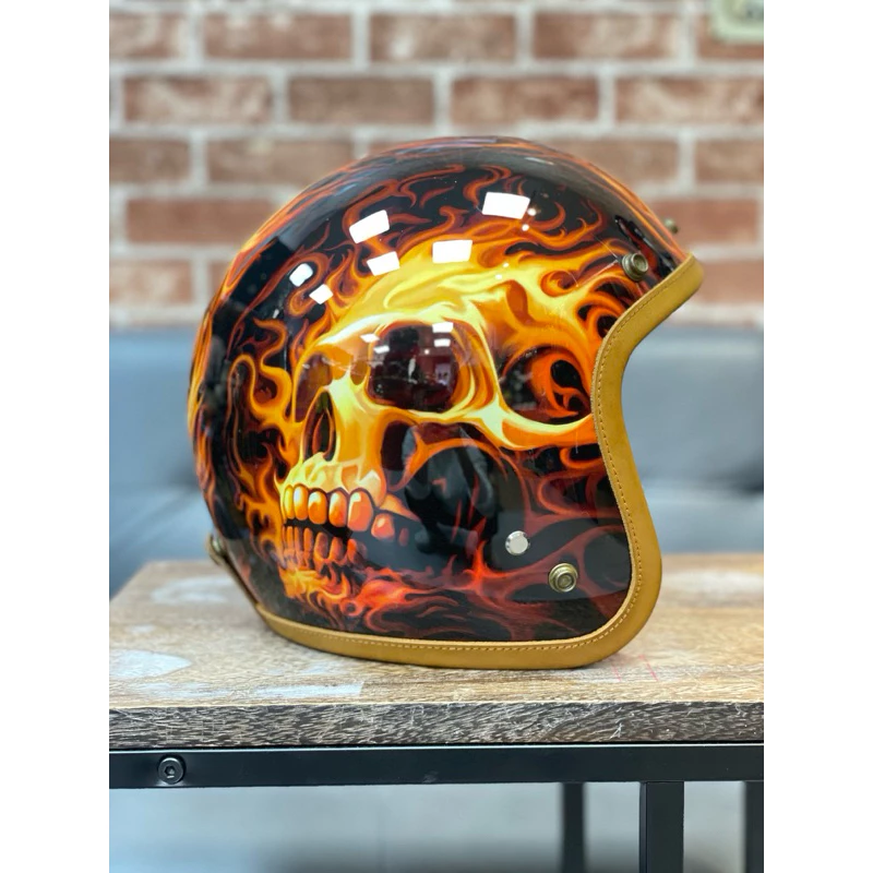 庫存出清⛑️IRONKING HELMET手繪安全帽✨火骷髏✨