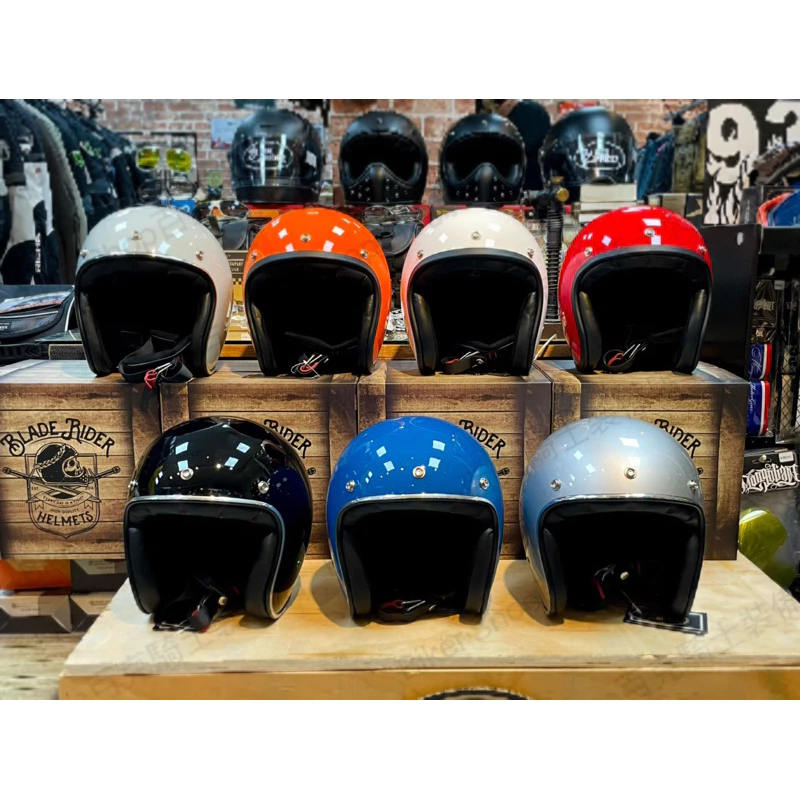 台灣BLADE RIDER Vikings 3/4罩復古帽 半罩 小帽體 輕量 玻璃纖維 小羊皮