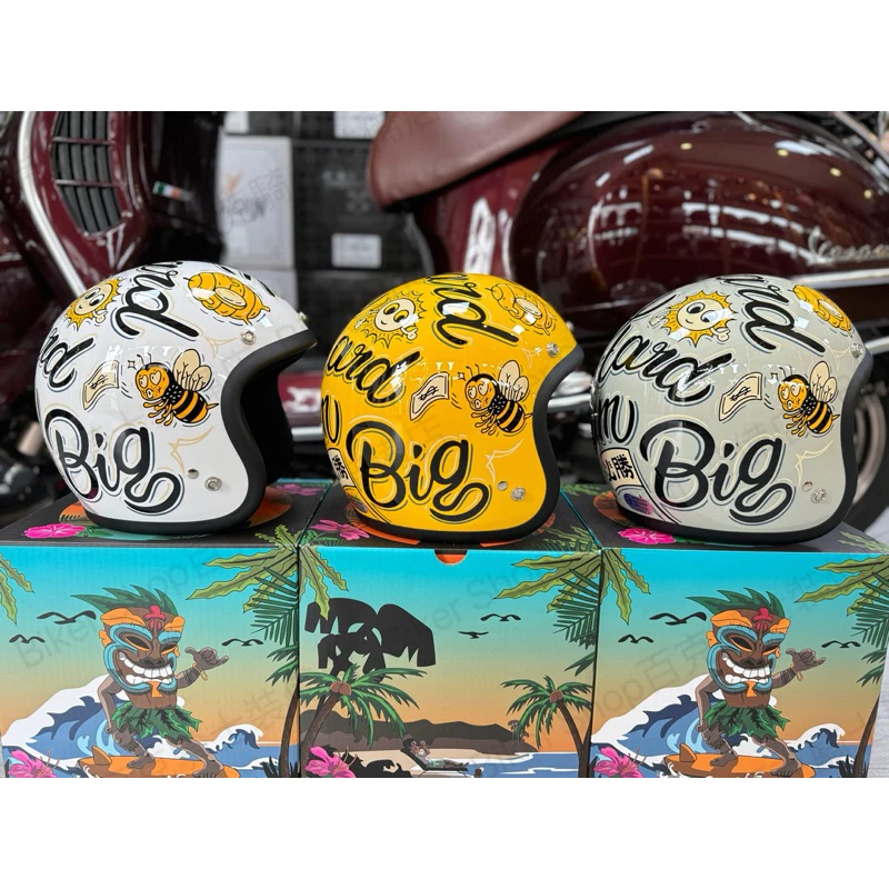 台灣Gallop✖️Zeke Tai聯名商品 Dream Big Bee復古安全帽 騎士安全帽