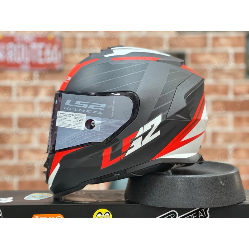 LS2 STORM-II NERVE全罩帽 彩繪帽 消光黑紅白 騎士帽 通勤帽 內墨片