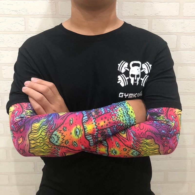 防曬涼感萊卡袖套 騎士袖套 防曬袖套 戶外運動