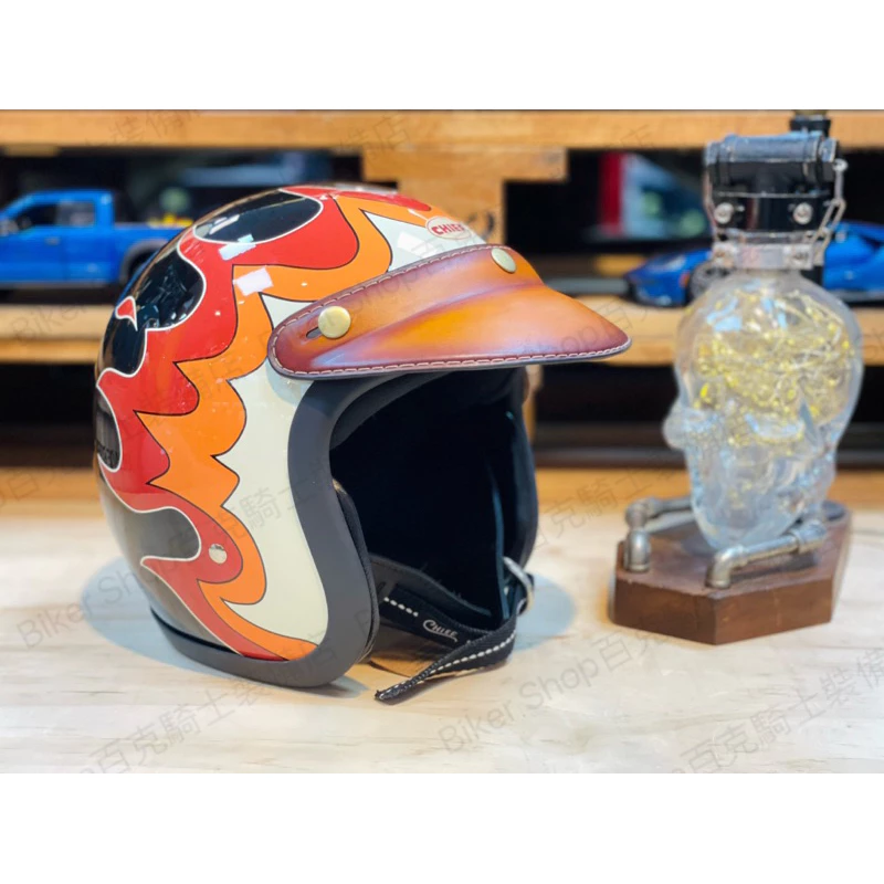台灣Biker Shop✖️Hippie Art聯名復古皮革帽簷 義大利植鞣牛頭層皮 手工 漸層