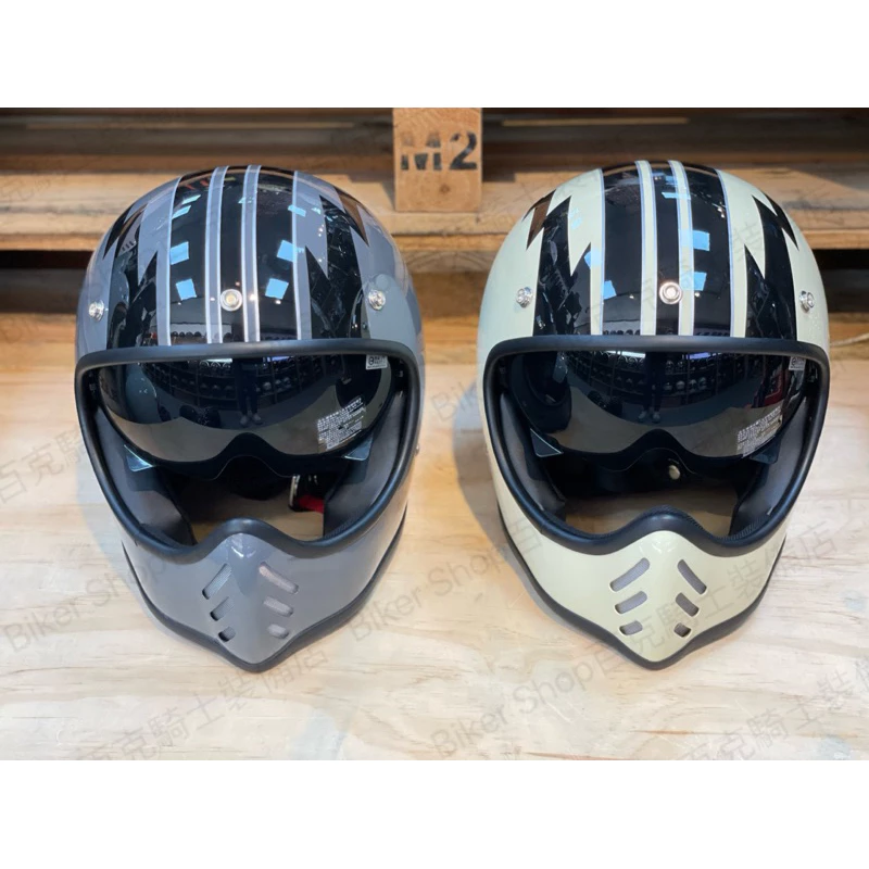 台灣Air Runner山車帽 復古帽 造型帽 美式 手工車 騎士安全帽 閃電 outlaw
