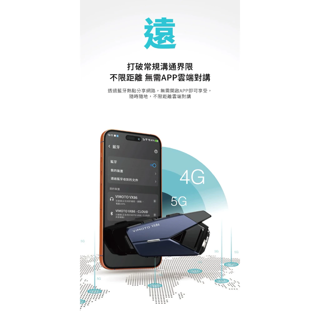 【Biker Shop】 VIMOTO 維邁通 VX86藍牙耳機 MESH網狀連線 多人對講 混音 JBL喇叭 磁吸底座