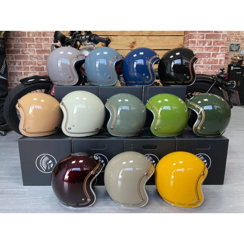 台灣Chief Ticuna金線條 復古帽 3/4半罩帽 美式 偉士牌 騎士帽 通勤帽