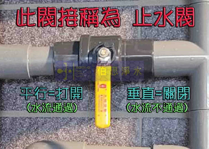 全戶淨水器以及軟水機止水閥開關懶人包
